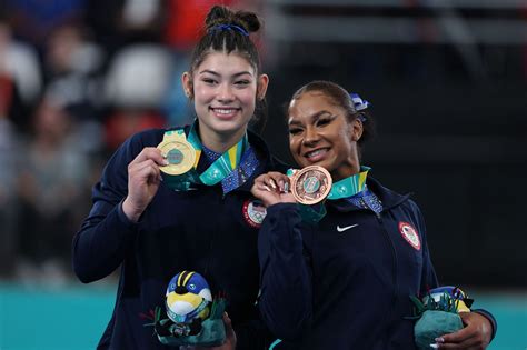 In Pictures: Jordan Chiles shows off the medals she won at Pan American ...