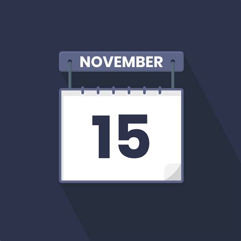 15th November calendar icon. November 15 calendar Date Month icon ...