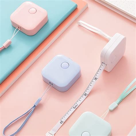 Buy Windfall Portable Soft Tape Measure, 4 Colors,1.5m Push Button ...