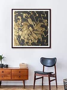 999STORE golden flower abstract printed canvas painting (Canvas_24X24 ...