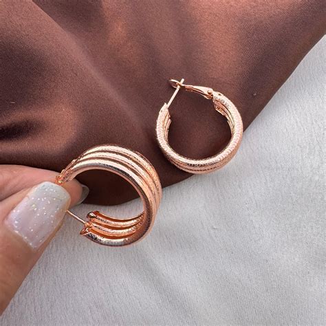 TFC Pureline Rose Gold Plated Hoop Earrings