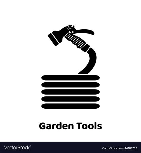 Watering hose black and white icon Royalty Free Vector Image