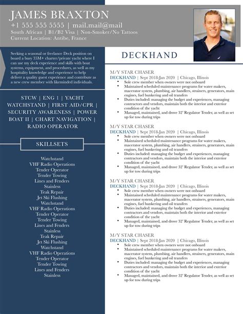 Yacht Cv Examples at Sandra Rosson blog