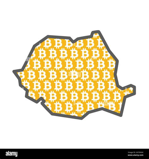 Romania country map with bitcoin crypto currency logo Stock Vector Image & Art - Alamy