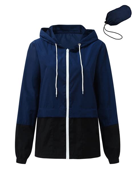 Rosvigor Womens Waterproof Raincoat, Lightweight Hooded Jacket ...
