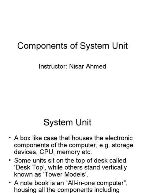 Image result for Major Component of System Unit Tutorial