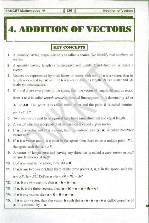 EAMCET Mathematics 1A Final Exam Notes: Addition of Vectors - Studocu