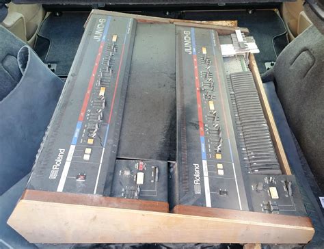Two Free Juno 6s from the back of an old garage. Some work required ...