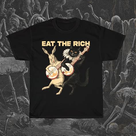 Eat the Rich Shirt, Banjo Cat T-shirt, Anti Capitalist, Class War Shirt ...