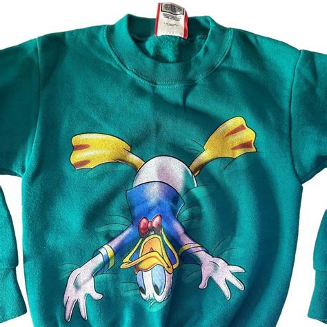Vintage Disney Upside Down Donald Duck Green... - Depop