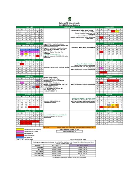 De Soto #73 Public School District Calendar 25-26 Revised [PDF] - EduCounty