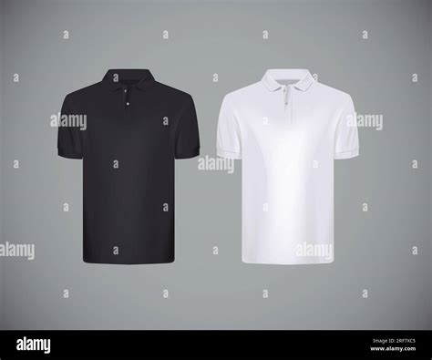 Men's slim-fitting short sleeve polo shirt. Black and white polo shirt ...