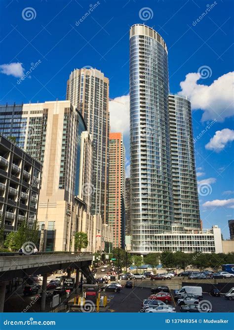 Blue Sky Chicago in Late Summer Stock Photo - Image of afternoon, high ...