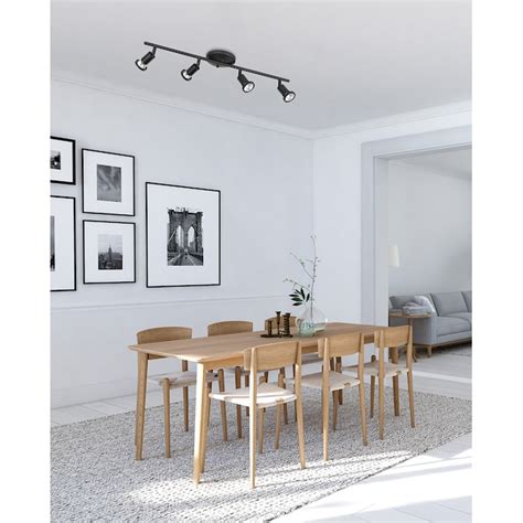 EGLO 25.25-in 4-Light Structured Black dimmable Gu10 Pin Base ...