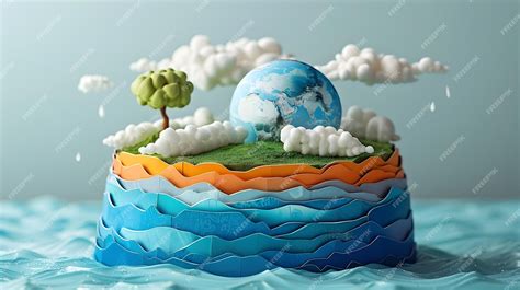 Comprehensive 3D Infographic Detailing the Atmospheric Layers of Planet Earth | Premium AI ...