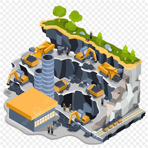 Coal Mining Isometric Vector Hd Images, Vector Isometric Illustration Coal Mining Quarry, Work ...