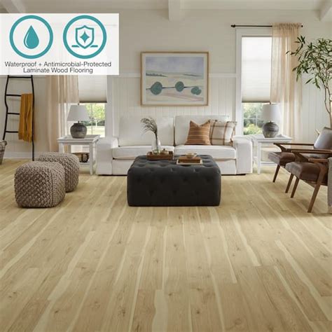 Buy Defense+ 6.14 in. W Antique Linen Hickory Waterproof Laminate Wood ...
