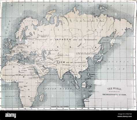 Antique map of The World As peopled by the Descendants of Noah in 1776 ...