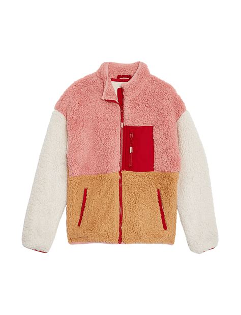 Buy Borg Colour Block Jacket (6-16 Yrs) at Marks & Spencer