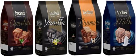Jacker Wafer Cube Pack in Chocolate, Vanilla, Milk, Tiramisu Flavor ...