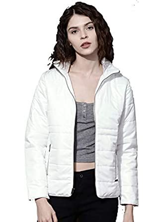 Buy Roadster Women White Self Design Puffer Jacket (Size XL, to FIT ...