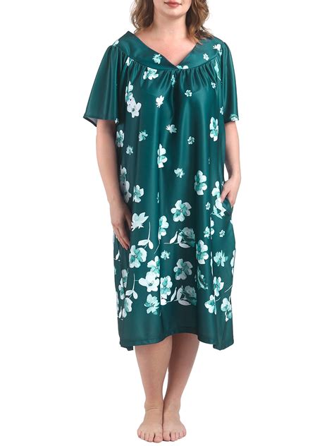 FEREMO Plus Size Women's Nightgown, House Dress with Pockets, Short ...