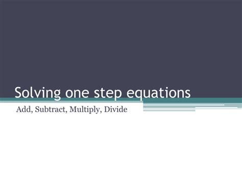 Image result for Explaining One Step Equations