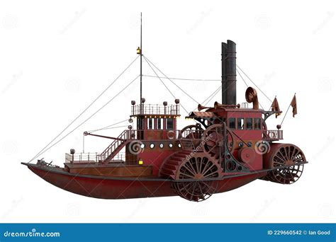 Steamer Boat Illustration, Drawing, Engraving, Ink, Line Art, Vector ...