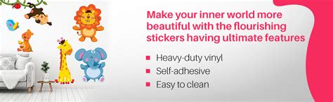 AH Decals Vinyl Wall Sticker Animated Lion Giraffe Elephant Animals ...