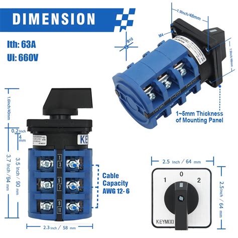 Universal 3 Phase Rotary Change-Over Switch, 63A, India | Ubuy