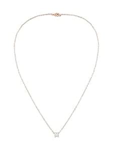 ZAVERI PEARLS Rose Gold Cubic Zirconia baguette Chain With Pendant ...