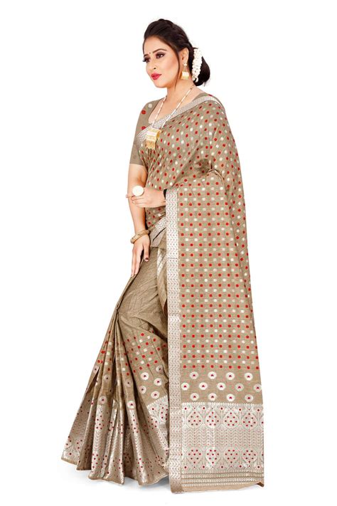 Silver Jari AC Cotton* Mekhela Chador – Chadorkart