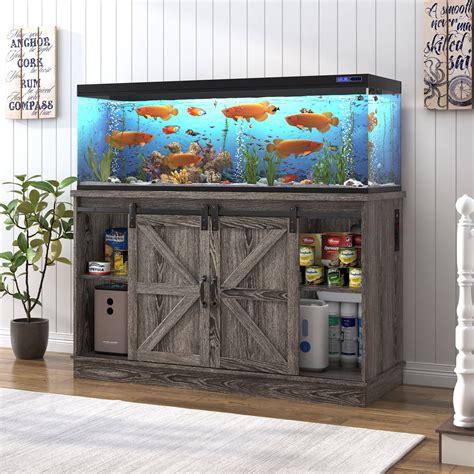 Gracie Oaks Farmhouse Aquarium Stand For 55-75 Gallon Fish Tanks ...