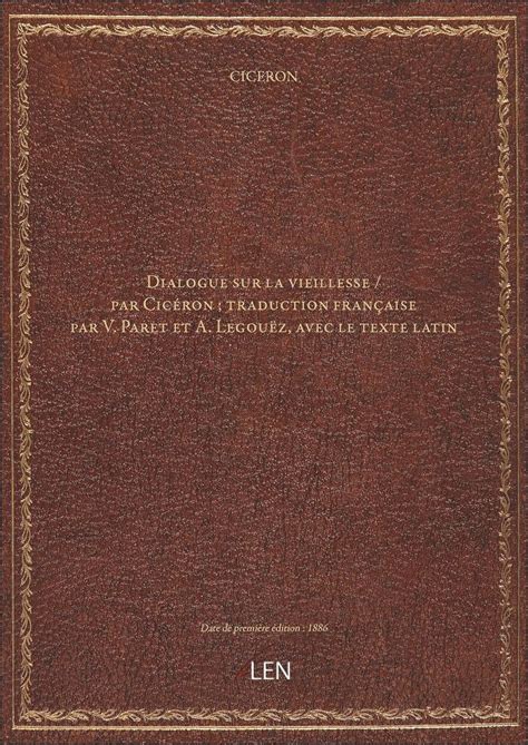 Amazon.in: Buy Dialogue sur la vieillesse / par Cicéron ; traduction ...