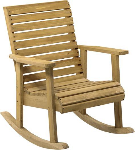 Amazon.com : Outsunny Wooden Outdoor Rocking Chair, Traditional Slatted ...