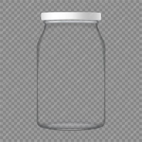 Storage empty glass jar on a transparent background | Premium Vector