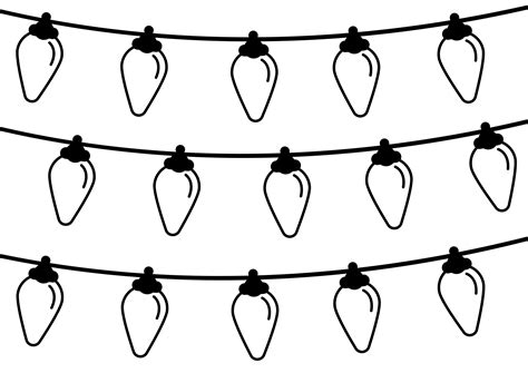 Printable Christmas Light Bulb Template