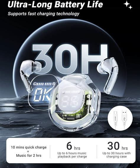 Acefast T8 Wireless Earphones Bluetooth 5.3 Headphones Led Power ...