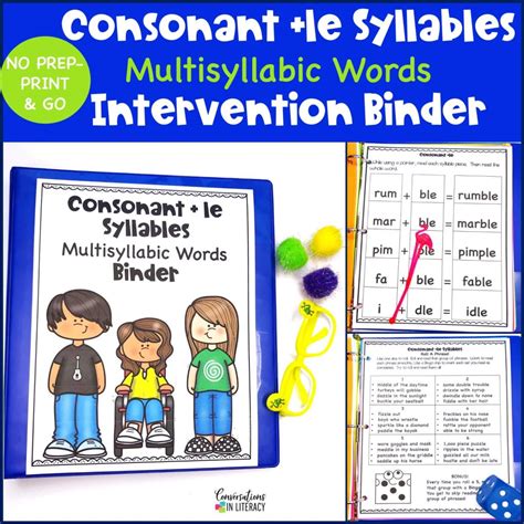 6 Syllable Types Consonant +le Decoding Multisyllabic Words Reading ...