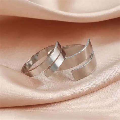 Silver Adjustable Geometric Finger Rings for Men | Firangi Yarn