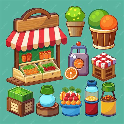 Juice Market Stall Cartoon 的图像结果