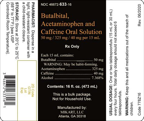 Butalbital,Acetaminophen and Caffeine Solution - FDA prescribing information, side effects and uses
