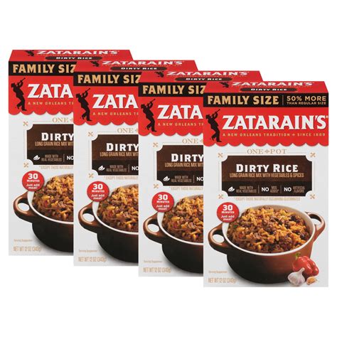 (4 pack) Zatarain's Dirty Rice Mix - Family Size, 12 oz - Walmart.com