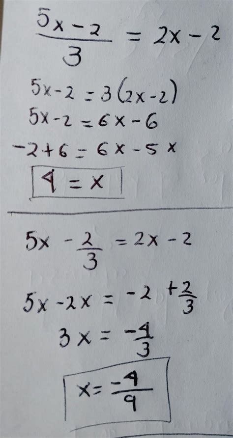 5x-2/3 = 2x-2 plisssssssssssssssssssssssssss - Brainly.lat