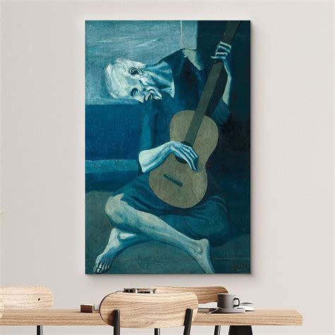 IDEA4WALL Famous Artwork The Old Guitarist by Pablo Picasso - Wrapped ...