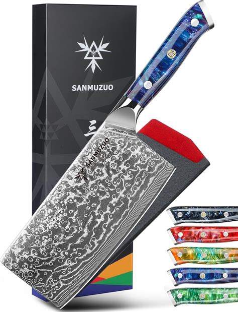 Amazon.com: SANMUZUO Chinese Chef Knife - 7" Cleaver Knife- Xuan Series ...