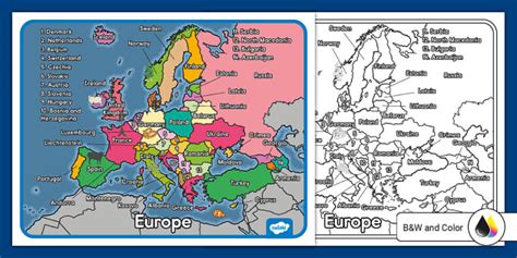 Printable European Map Labeled for Kids | Twinkl USA
