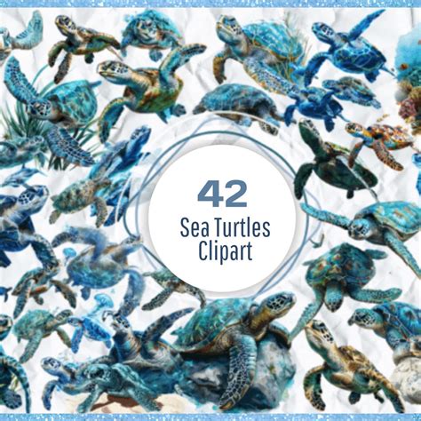 Sea Turtles Clip Art | Printable Illustrations | Graphics | Sea Turtle ...