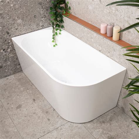 Avalon 1400mm Left Corner Freestanding Bath, Gloss White | Free ...