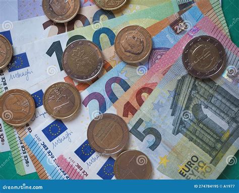 Full Euro Banknotes Series with Coins, European Union Currency Stock Image - Image of copy ...